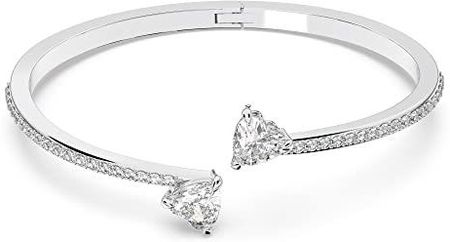Swarovski Bransoletka typu bangle Mesmera Attract, Serce, Biała, Powłoka z rodu