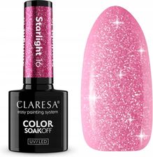 Zdjęcie Claresa STARLIGHT Lakier Hybrydowy flash iskrzący różowy 16 - Głogów