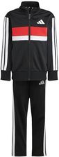 Zdjęcie [AP] adidas Uniseks - dzieci SEASONAL ESSENTIALS TIBERIO 3 STRIPES TRICOT TRACKSUIT, black/white/pure ruby, 7-8 Years - Działoszyce