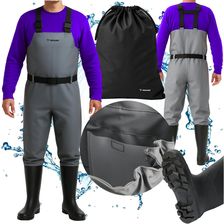 Zdjęcie Iso Trade Wodery Wędkarskie Spodniobuty Na Ryby Trizand Gumowe Spodnie Grube I Długie + Regulowane Szelki Rozmiar 46 - Puławy