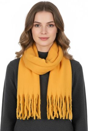 Gruby ciepły szal szalik z frędzlami AURORA