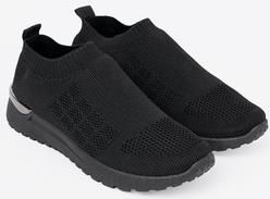 Czarne sportowe buty slip-on z siateczkową cholewką 39