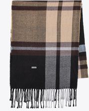 Zdjęcie Szalik męski w kratę czarno - brązowy - Tłuszcz