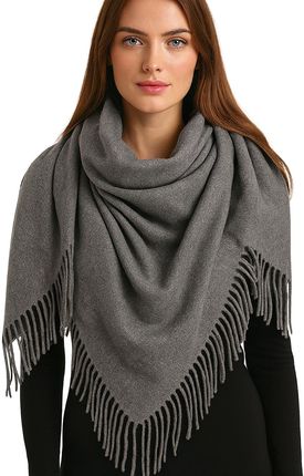 Jednokolorowy szal szlik chusta z frędzlami GRACE