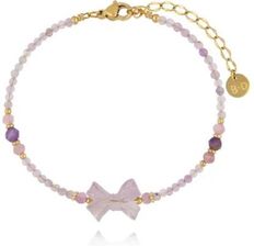 Zdjęcie By Dziubeka Bransoletka z ametystami i kokardką BPA0564 | Dostawa 24h | Kod rabatowy: NASTART | Autoryzowany sklep | Oryginalne opakowanie - Lipiany