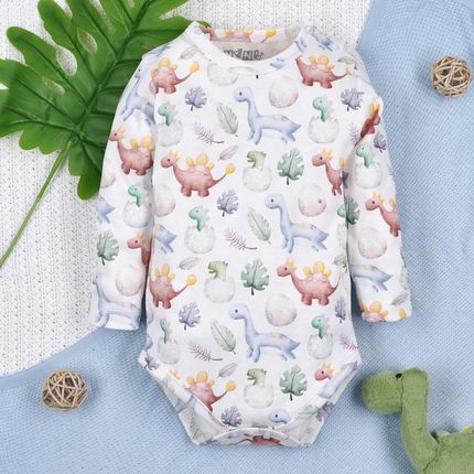 Body niemowlęce DINO EXPLORER z bawełny organicznej