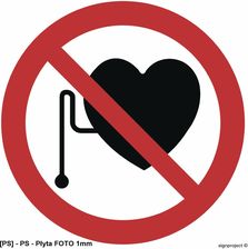 Zdjęcie Signproject GB012 - Zakaz przebywania z rozrusznikiem serca 100x100 - Chrzanów