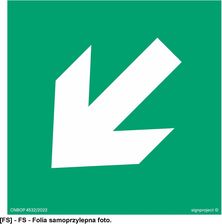 Zdjęcie Signproject AE006 - Kierunek drogi ewakuacyjnej 100x100 - Chrzanów
