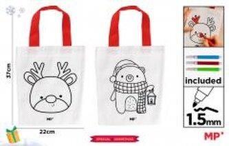 Torba Świąteczna Do Malowania + Flamastry Miś...