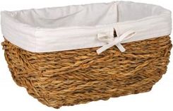 Zdjęcie Prostokątny Kosz Boho Z Trawy Morskiej Z Materiałem 29X24X16 Cm Tin Tours - Będzin