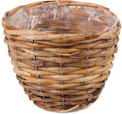 Zdjęcie Okrągły Koszyk Rattanowy na kwiaty z folią 20x20x15 cm Tin Tours - Trzebinia