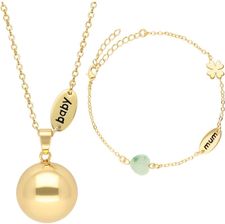 Zdjęcie Bola Nature Stone Beads And Mum/Baby Charm Ciążowa Zawieszka-Dzwoneczek Gold 1Szt. - Warszawa