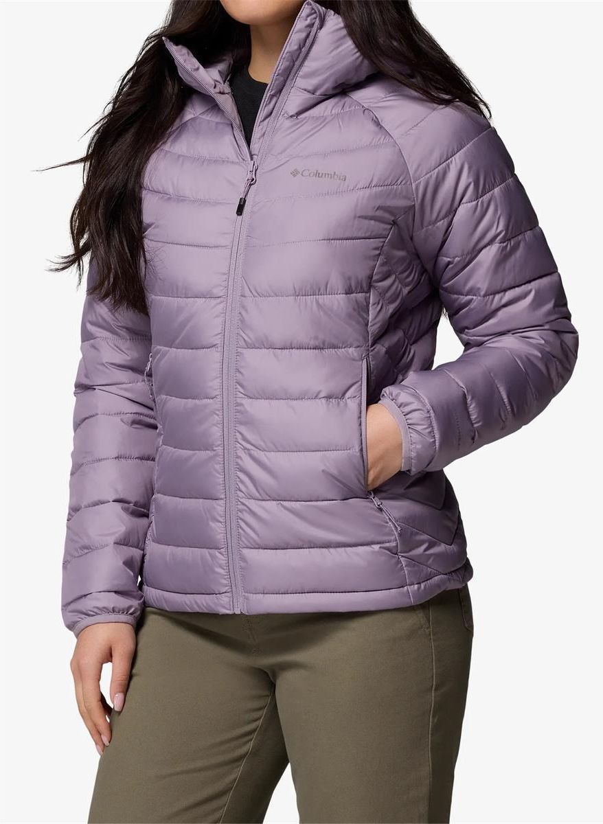 Columbia Damen Powder Lite 2 Jacke – Gefütterte Pufferjacke Mit Kapuze, In Shale Purple, Wärmend & Wasserabweisend