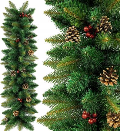 Girlanda Świąteczna z Jarzębiną i Naturalnymi Szyszkami