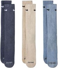 Zdjęcie Skarpety Nike Everyday Plus Cushioned 3 pary ciemnoszare, beżowe, jasnoszare SX6888 901 - Gniewkowo