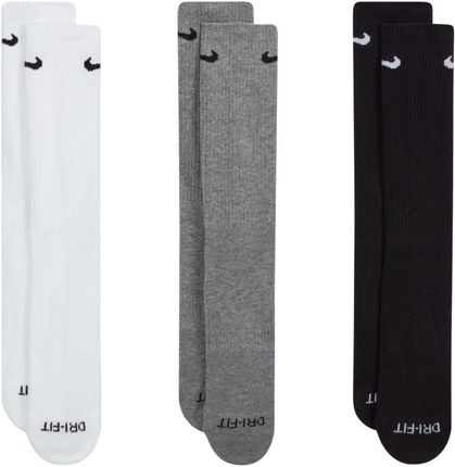 Skarpety Nike Everyday Plus Cushioned 3 pary białe, szare, czarne SX6888 964