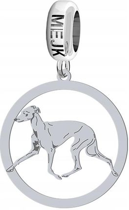 Mejk Jewellery Charms Modułowy Srebrny Italian Sighthound 925 Kobieta Prezent DEDYKACJA