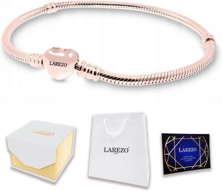 Larezo Bransoletka Pozłacana 20Cm Modułowa Zapięcie Beczka Na Charms Srebro 925