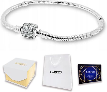 Larezo Bransoletka Srebrna 16Cm Modułowa Zapięcie Klips Z Cyrkoniami Srebro 925