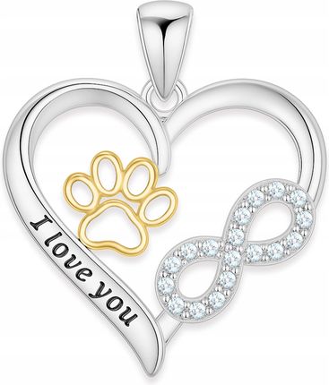 Larezo Zawieszka Srebrna Do Łańcuszka Serce Złota Łapa Nieskończoność Srebro 925