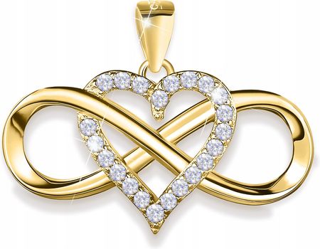 Larezo Złota Zawieszka Do Łańcuszka Serce Nieskończoność Forever Love Srebro 925