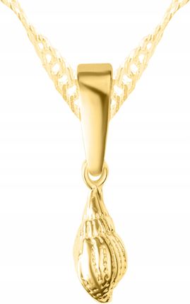 Larezo Złoty Naszyjnik Z Muszlą Muszelką Morze Skarb Plaża Ocean Srebro 925