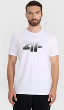 Zdjęcie Męski t-shirt z nadrukiem 4F 4FWAW25TTSHM2359 - biały - Dynów