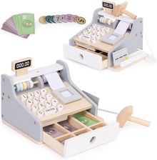 Zdjęcie Ecotoys Drewniana Kasa Fiskalna Dla Dzieci Skaner Banknoty Monety Karta - Szydłów
