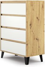 Zdjęcie Mebel Bos Komoda Borg 4S/70 Dąb Artisan Biały - Recz