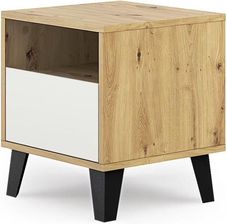 Zdjęcie Mebel Bos Szafka Nocna Borg 1S Dąb Artisan Biały - Myślenice