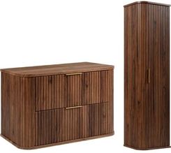 Zdjęcie Rodan Zestaw Mebli Łazienkowych Elegance Z Szafką Podumywalkową 80Cm I Słupkiem Dąb Orzech - Złotów