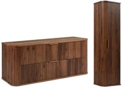 Zdjęcie Rodan Zestaw Mebli Łazienkowych Elegance Z Szafką Podumywalkową 120Cm I Słupkiem Dąb Orzech - Gdynia