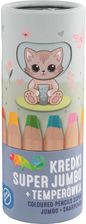 Zdjęcie Derform Kredki Super Jumbo 8 Kolorów +Temperówka Kidea - Czempiń