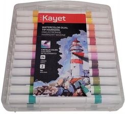 Zdjęcie Sklepkropka Kayet Markery Dwustronne 24 Kolory 6 Metalicznych Brush I Bullet - Sępólno Krajeńskie