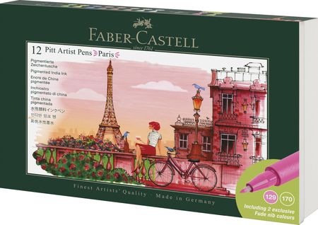 Faber Castell Zestaw Pisaków Pitt Artist Pen 12 Kolorów Paris
