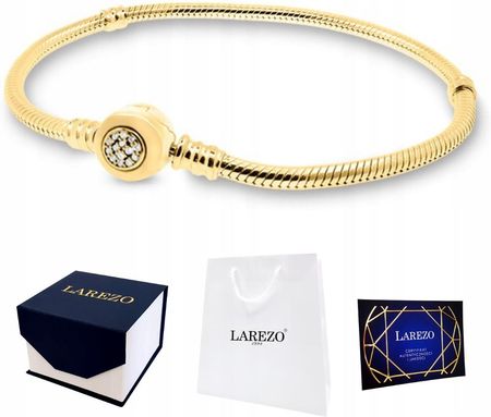 Larezo BRANSOLETKA złota modułowa charms zawieszka 18 cm