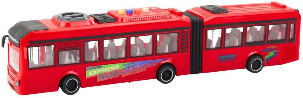 Lean Toys Autobus Przegubowy Otwierane Drzwi Światła Dźwięki Czerwony 1 ...