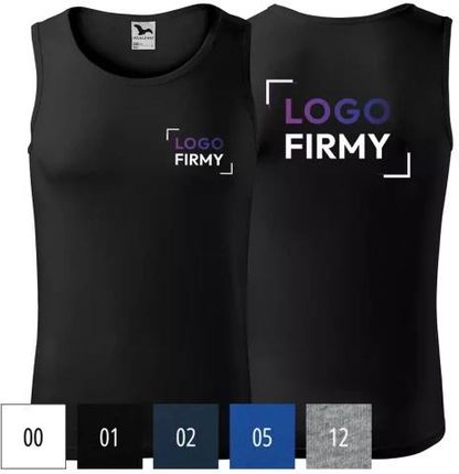 Top męski 160g Core 142 z logo własnym nadrukiem na sercu i plecach odzież reklamowa WSZYSTKIE KOLORY