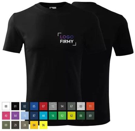 Koszulka męska 145g Classic New 132 z logo własnym nadrukiem na sercu odzież reklamowa WSZYSTKIE KOLORY