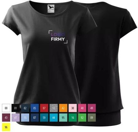 Koszulka damska 150g City 120 z logo własnym nadrukiem na sercu odzież reklamowa WSZYSTKIE KOLORY