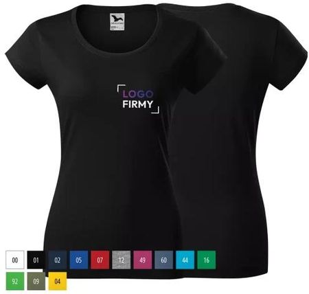 Koszulka damska 180g Viper 161 z logo własnym nadrukiem na sercu odzież reklamowa WSZYSTKIE KOLORY
