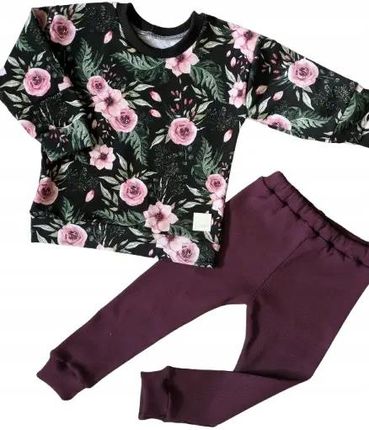 Dres kwiaty Garden na czarnym z fioletem rozmiar 104