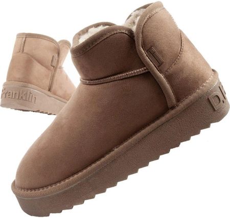 D.Franklin buty śniegowce damskie zimowe modne futerko ocieplane botki brązowe za kostkę