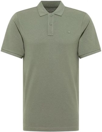 Duża męska koszulka polo gładka z kołnierzykiem Mustang 1016878-6473 khaki
