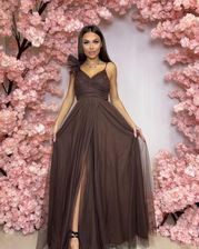 Zdjęcie Sukienka długa Milagros kolor czekoladowy - Libiąż