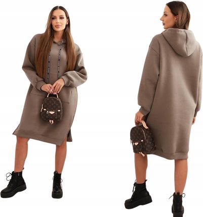 Sukienka damska bawełniana z kapturem ocieplana fango