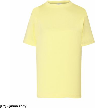 T-shirt JHK TSRK 150 - dziecięca/młodzieżowa z krótkim rękawem wzmocniony lycrą ściągacz, 100% bawełna, 155g - jasno żółty. 12-14
