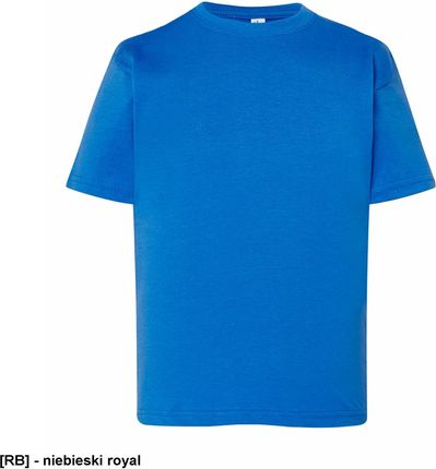 T-shirt JHK TSRK 150 - dziecięca/młodzieżowa z krótkim rękawem wzmocniony lycrą ściągacz, 100% bawełna, 155g - niebieski royal. 3-4