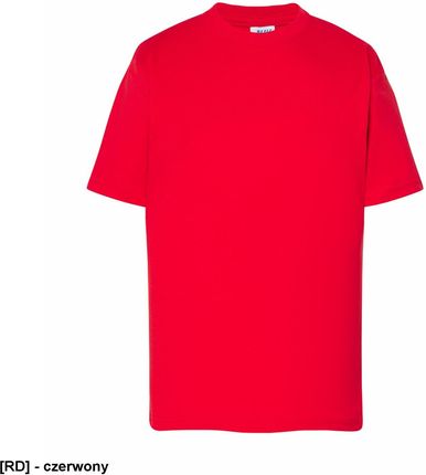 T-shirt JHK TSRK 150 - dziecięca/młodzieżowa z krótkim rękawem wzmocniony lycrą ściągacz, 100% bawełna, 155g - czerwony. 3-4