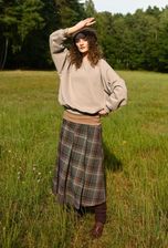 Zdjęcie by Insomnia Spódnica midi ARTEMIA KRATA SZARY BRĄZ FIOLET - Tłuszcz